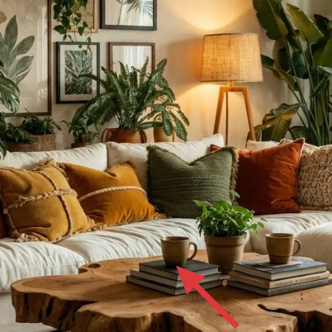 decorative tray on coffee table