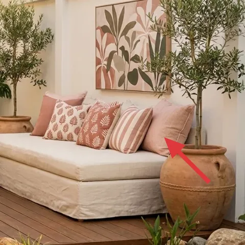 solid blush throw pillow