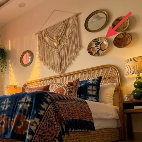 two woven round wall baskets
